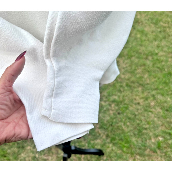 All Row Women’s White Knit Crewneck Sweater Size M Minimalist Soft Pullover - Picture 4 of 10